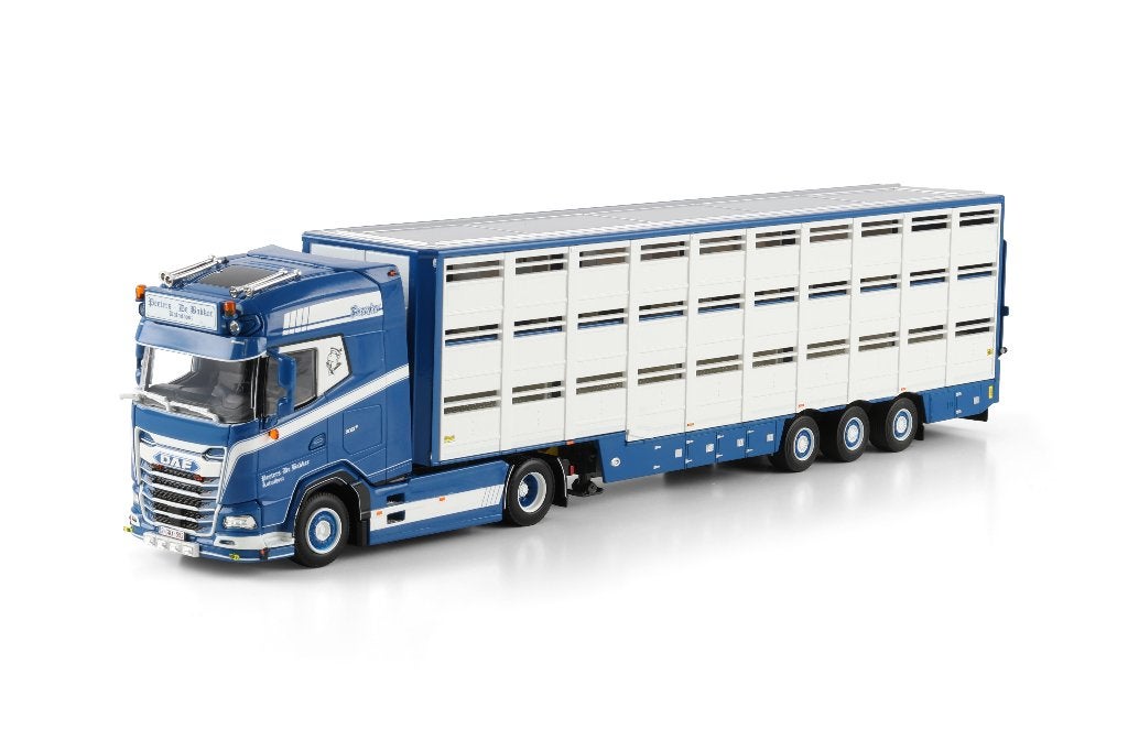 WSI DAF XG +  4X2  + LIVE STOCK TRAILER  PEETERS DE BAKKER, Hobby en Vrije tijd, Modelauto's | 1:50, Ophalen of Verzenden, Nieuw