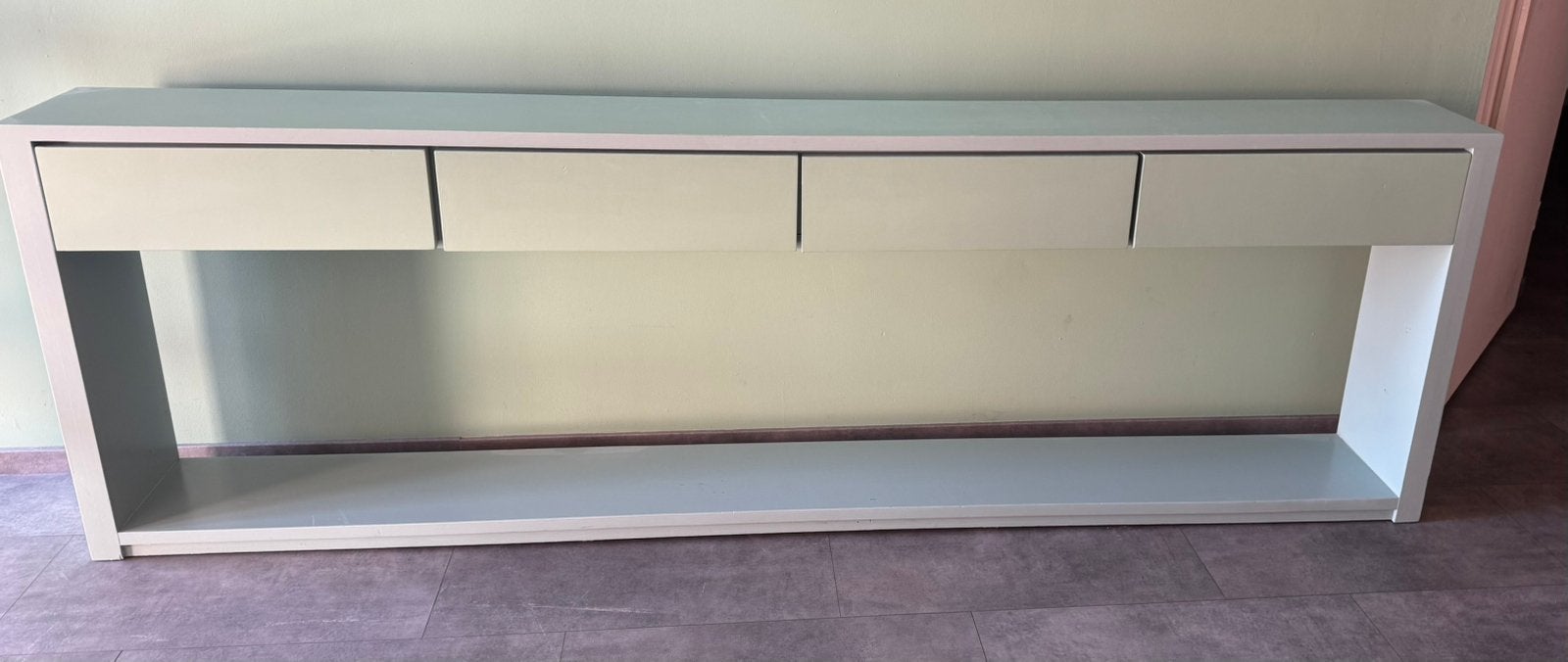 Massief eiken sidetable op maat gemaakt – 235 cm, Ophalen, Gebruikt, Eikenhout, 200 cm of meer