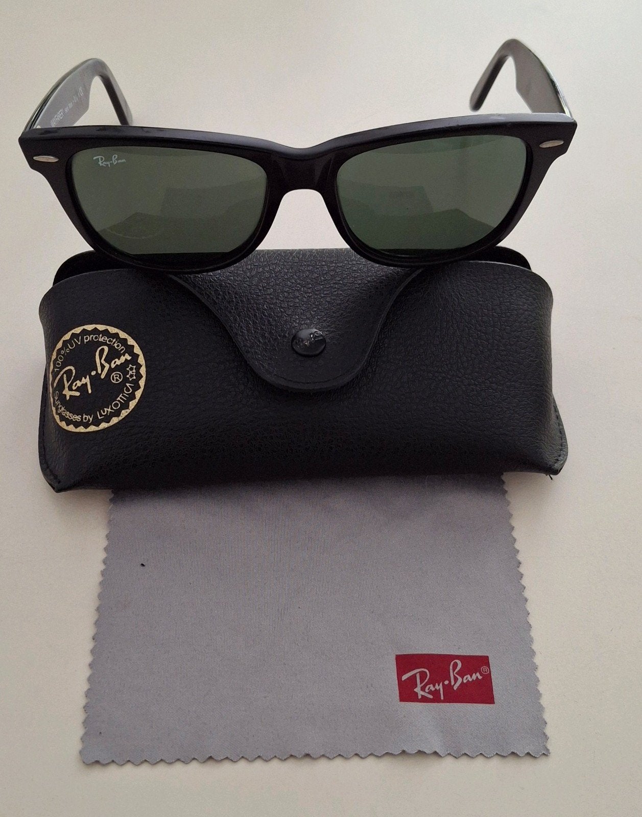 RAY-BAN WAYFARER hand made Italy, Gebruikt, Zonnebril, Zwart, Ophalen of Verzenden
