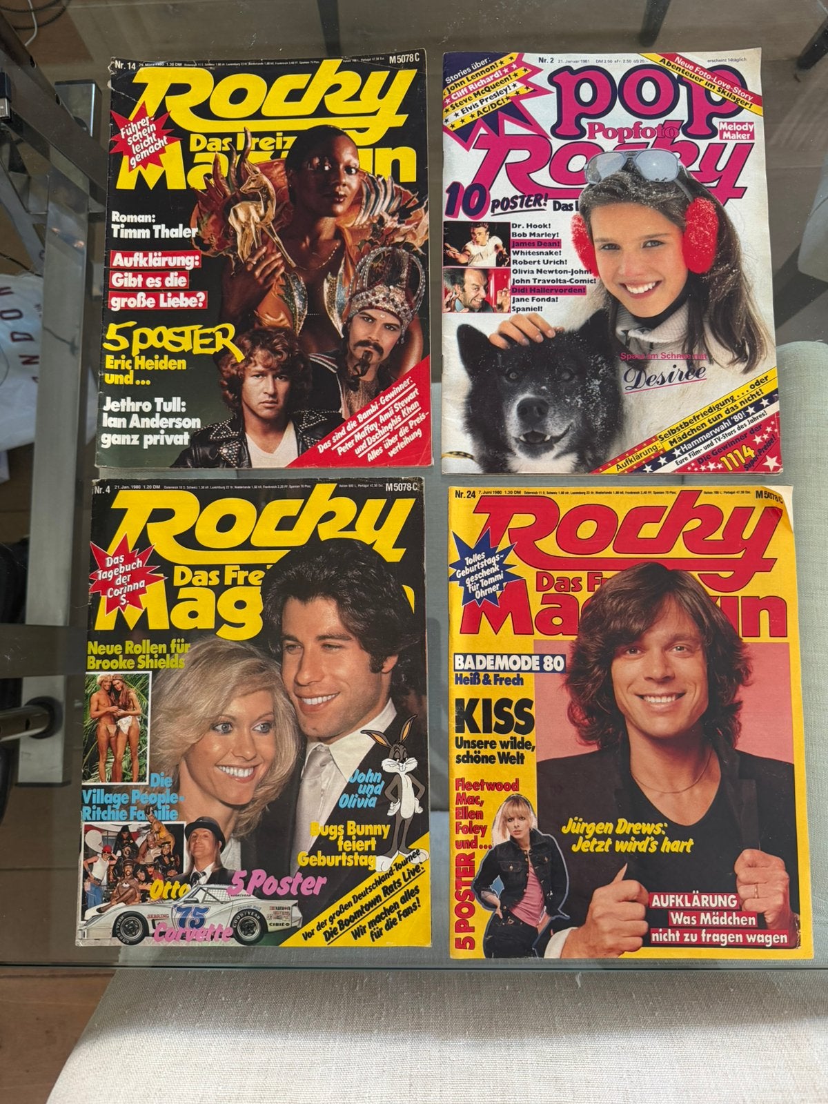 Popblad Pop  Rocky o.a Kiss 4 stuks, Verzenden, Zo goed als nieuw, Muziek, Film of Tv