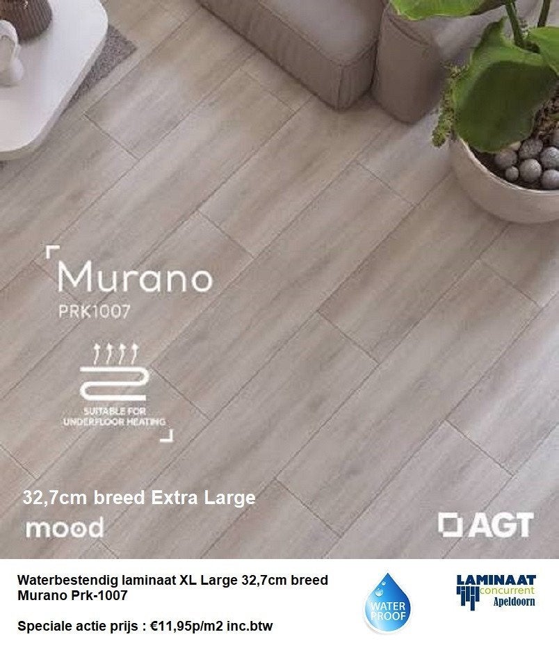 32,7cm breed Waterbestendig laminaat Murano Oak %50 KORTING