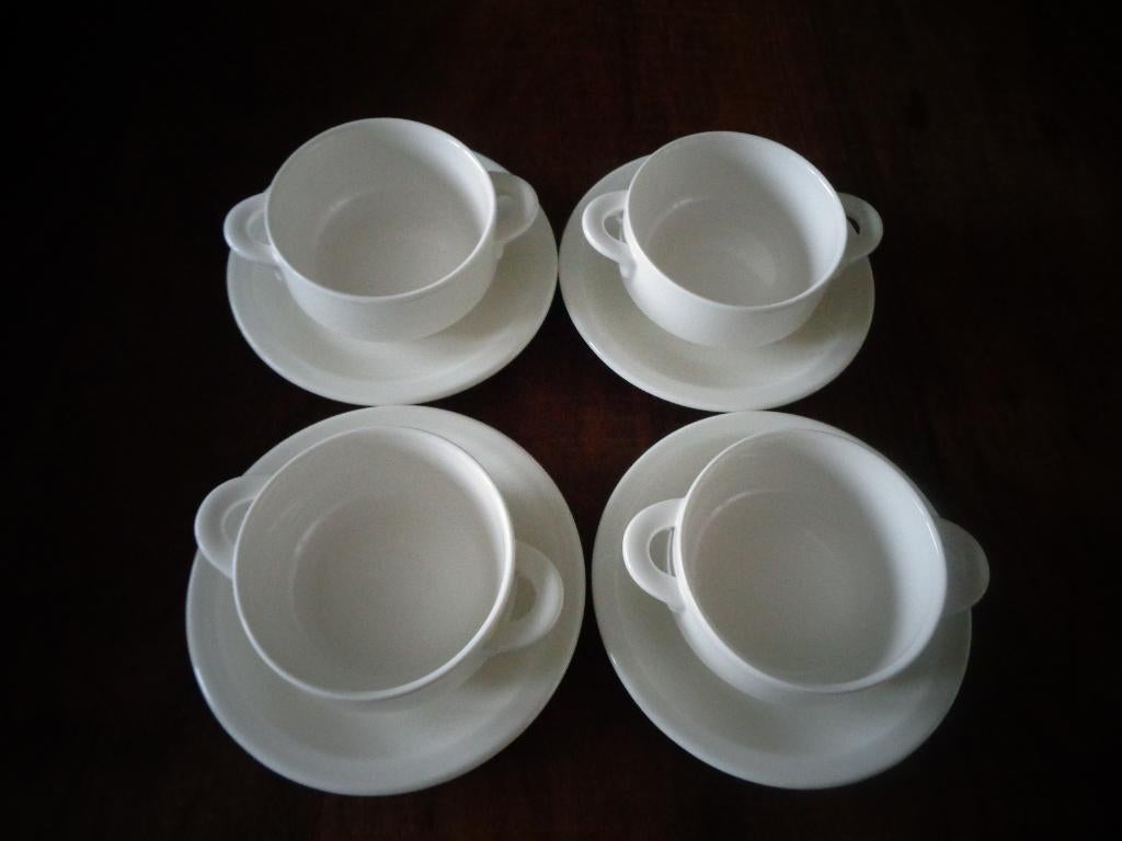 Villeroy & Boch soepkommen met schotels Easy White, Ophalen of Verzenden, Zo goed als nieuw, Kom(men), Overige stijlen