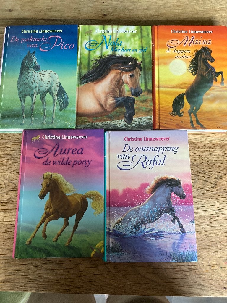 5 boeken uit de gouden paarden serie, Ophalen, Zo goed als nieuw, Christine Linneweever, Fictie algemeen