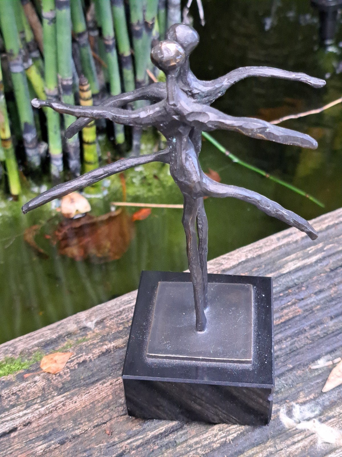 bronze beeldje op marmer danseressen, Ophalen of Verzenden