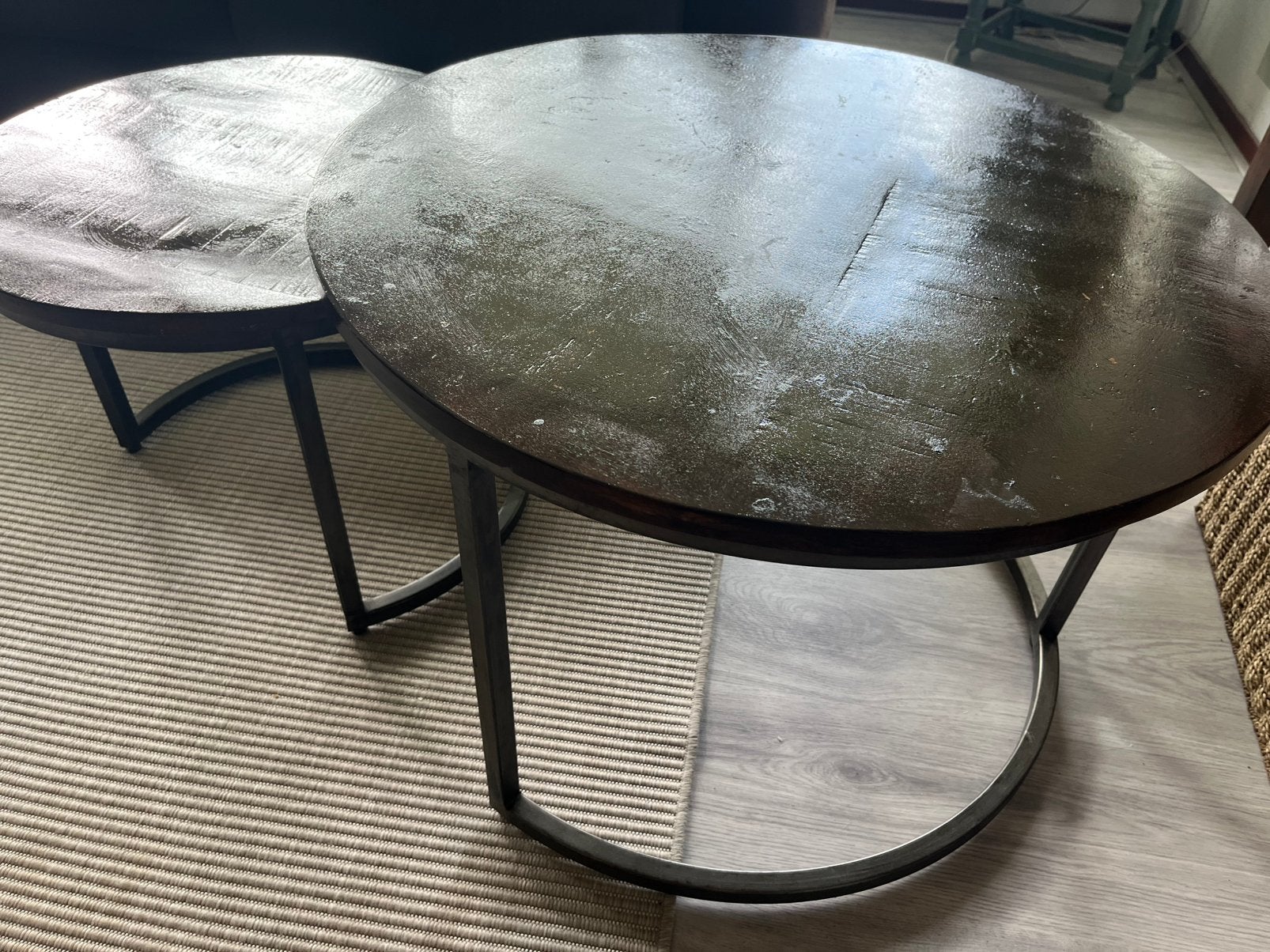 Salontafel industrieel, Ophalen, Gebruikt, Rond, 50 tot 100 cm