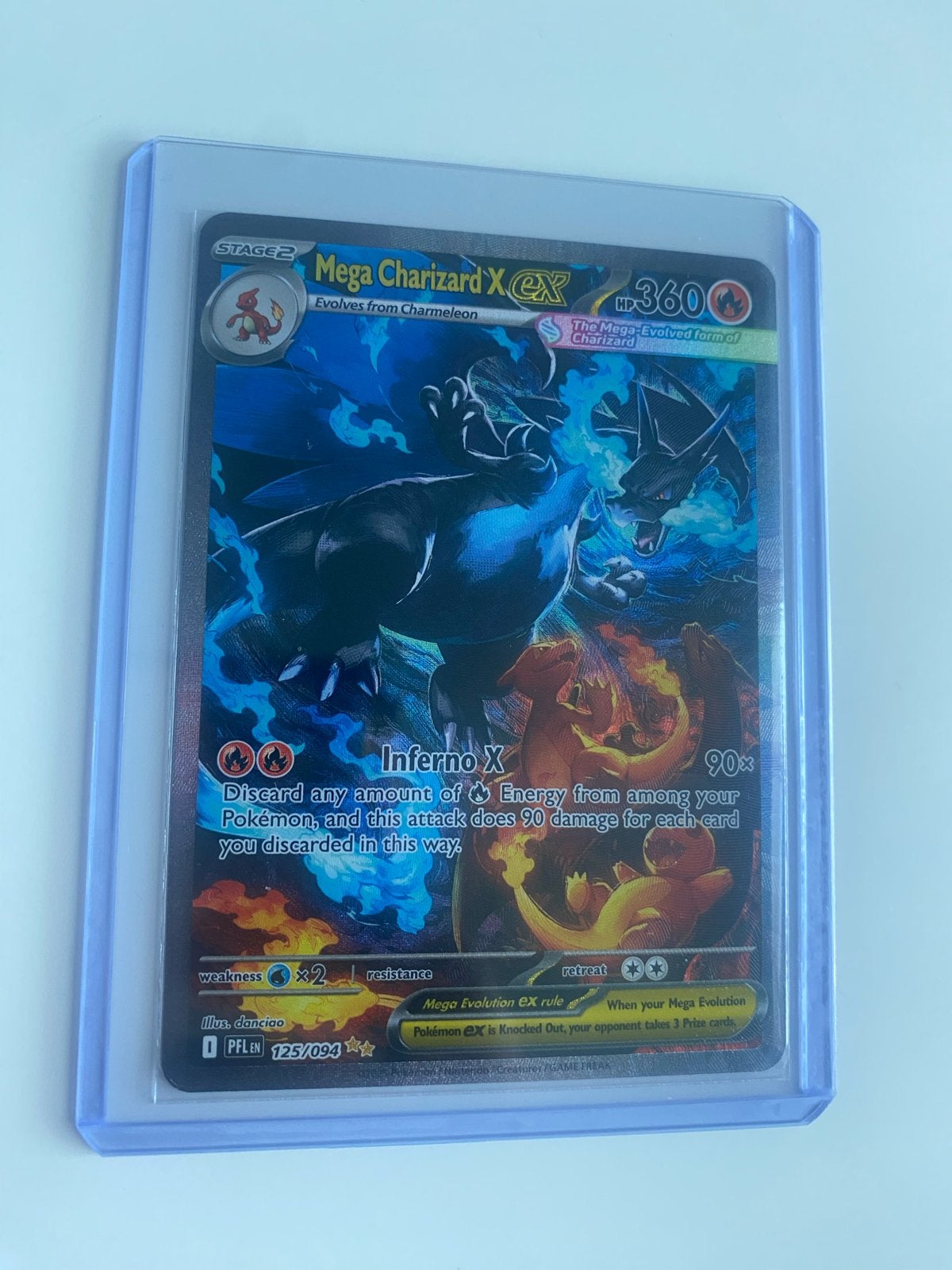 Mega Charizard EX Pokémon kaart (125/094) - In toploader, Ophalen of Verzenden, Nieuw, Losse kaart, Foil