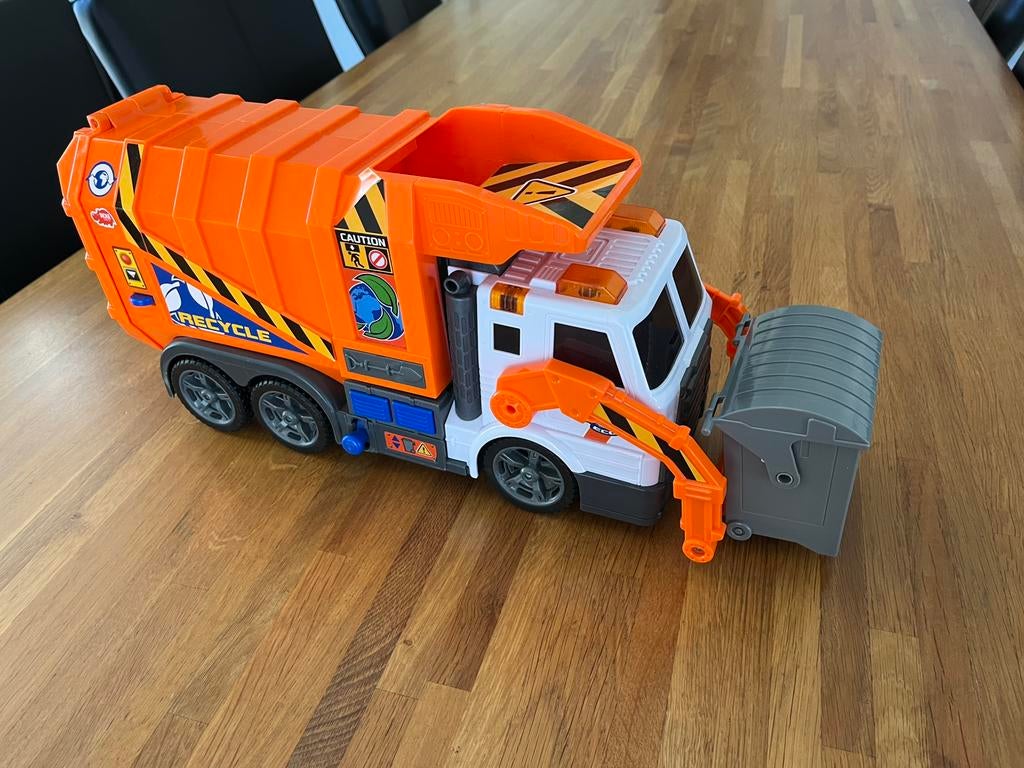 Dickie Toys Vuiliswagen met licht en geluid, Ophalen of Verzenden, Zo goed als nieuw