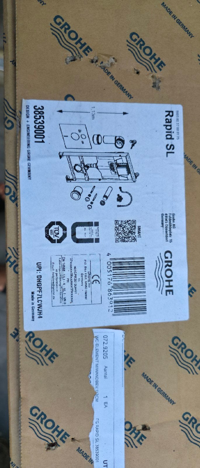 Grohe Rapid SL WC-element met wandbevestiging 1.13m, Ophalen, Nieuw, Toilet