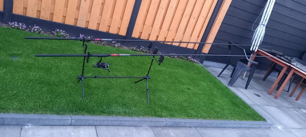 Complete vishengel set met rodpod en molens, Ophalen, Complete set