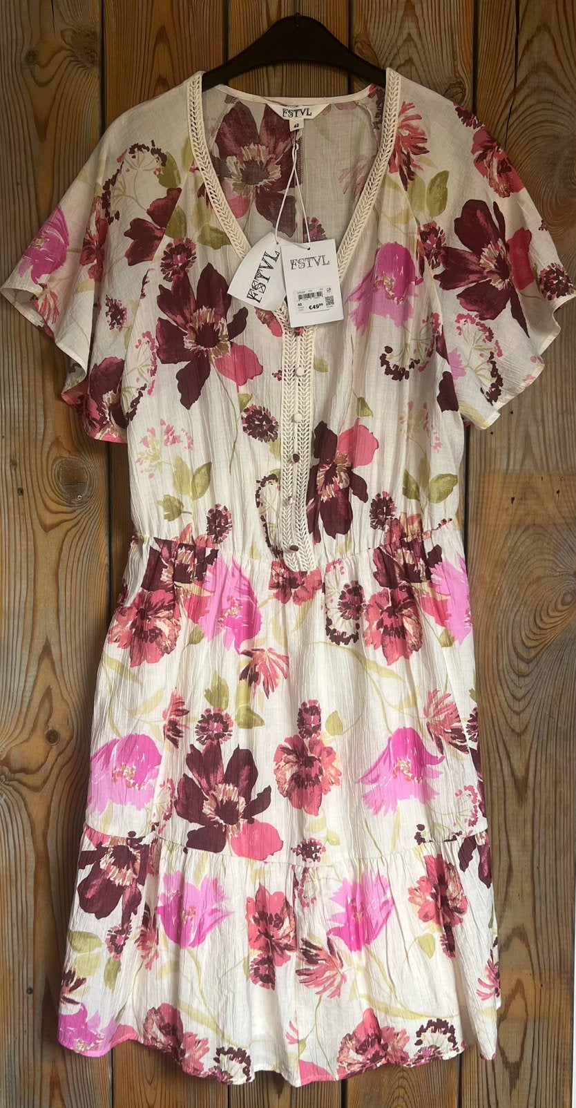 Prachtige bloemetjes jurk MS Mode maat 42, Ophalen of Verzenden, Nieuw, Maat 42/44 (L), Roze