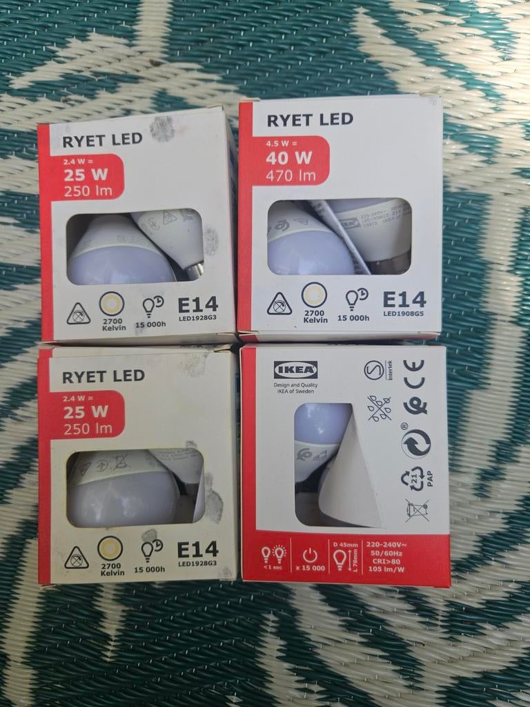 Ryet lampen 8 stuks, Ophalen of Verzenden, Nieuw, E27 (groot), Led-lamp