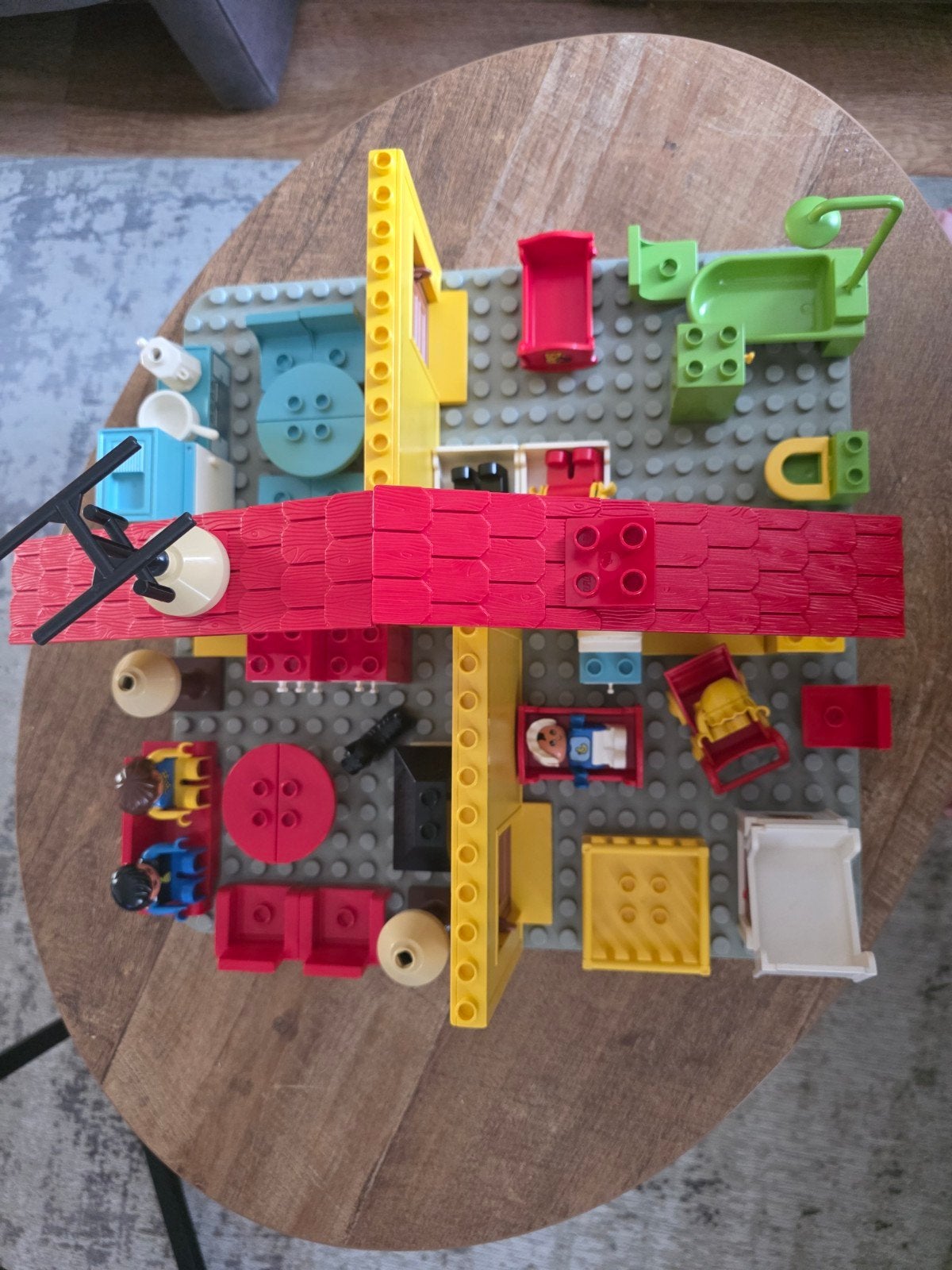Vintage Lego Duplo Huis met Meubels en Poppetjes, Ophalen of Verzenden, Gebruikt, Overige merken