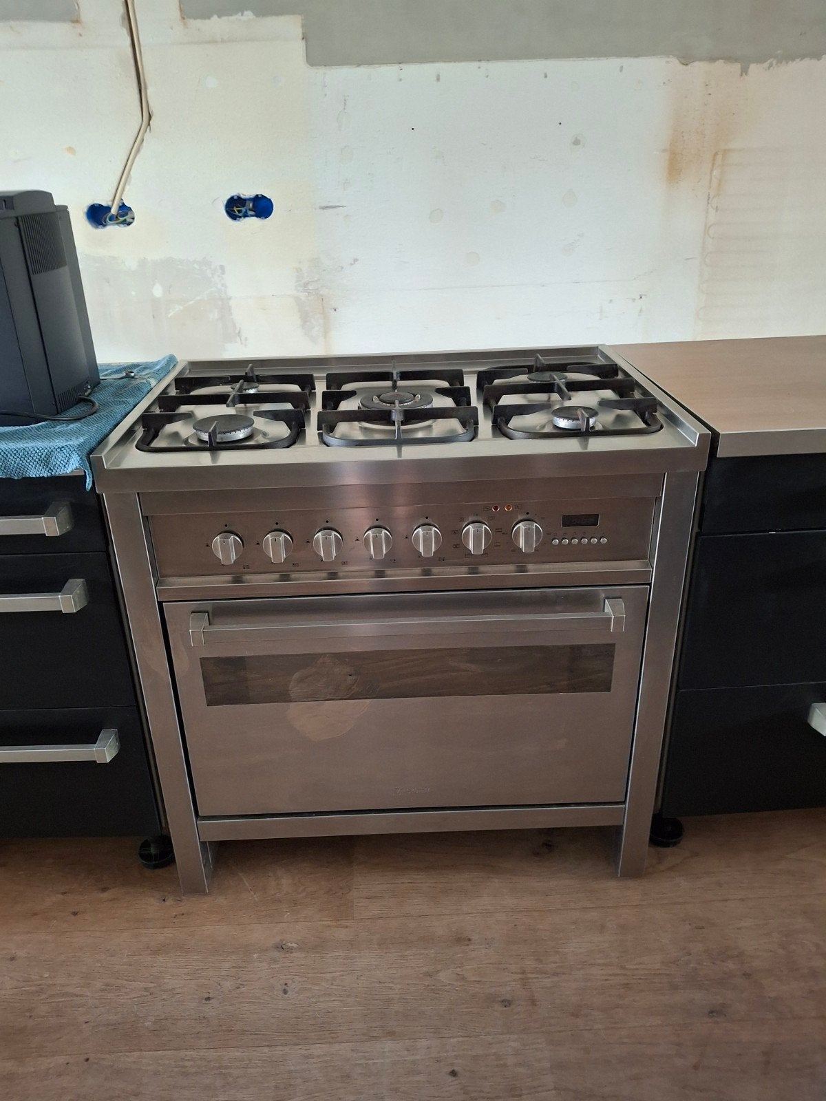 Boretti gasfornuis met oven - RVS, Gebruikt, 60 cm of meer, Ophalen of Verzenden, Gas