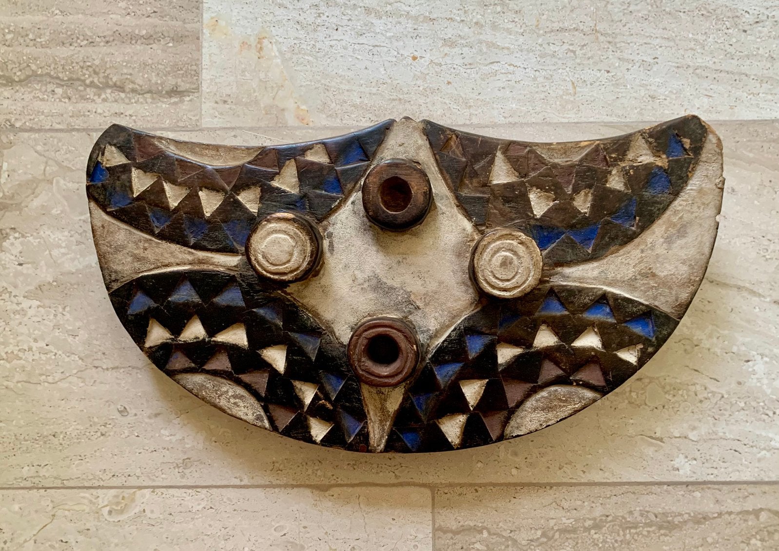Afrikaans haviksmasker 49 cm, Hout, Afrika, Masker, Ophalen of Verzenden