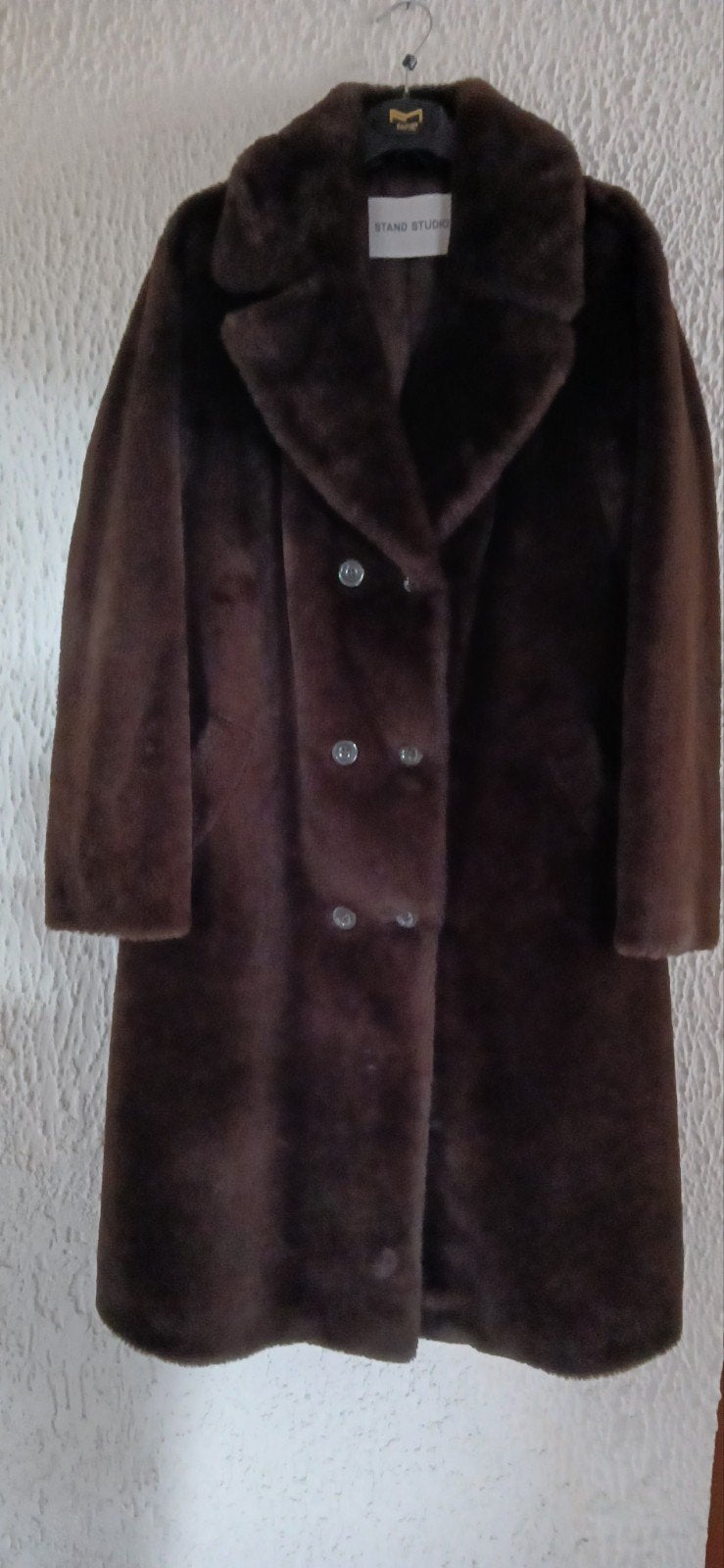 Winterjas zgan, mt 42-44, 3/4 lengte, Bruin, Maat 42/44 (L), Ophalen of Verzenden, Zo goed als nieuw