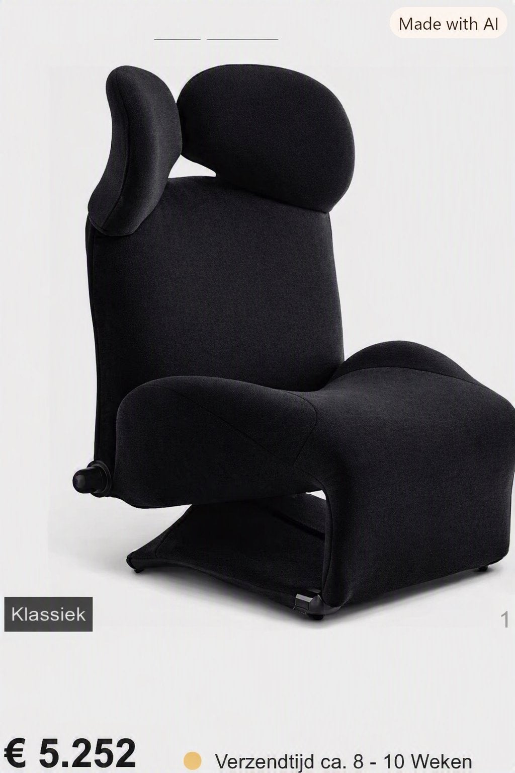 Zwarte fauteuil Wink – Casina relaxstoel | Nieuwprijs €5.252, Ophalen, Zo goed als nieuw, Stof, 50 tot 75 cm