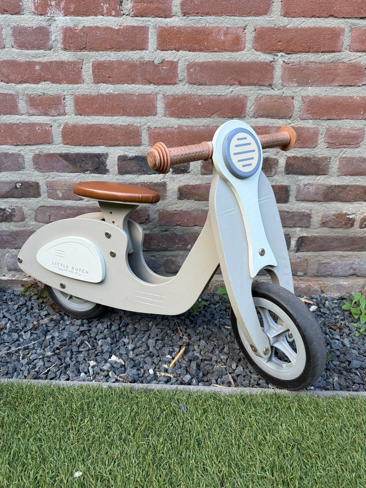 Little Dutch Houten Loopscooter - Mintgroen/Beige, Kinderen en Baby's, Ophalen, Gebruikt, Loopfiets