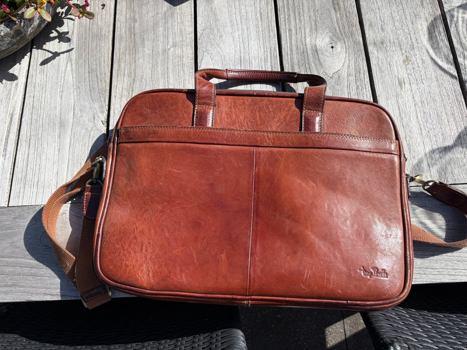 Vintage Tony Perotti Leren Aktetas Laptoptas - Nette Staat, Overige merken, Gebruikt, Bruin, Ophalen of Verzenden