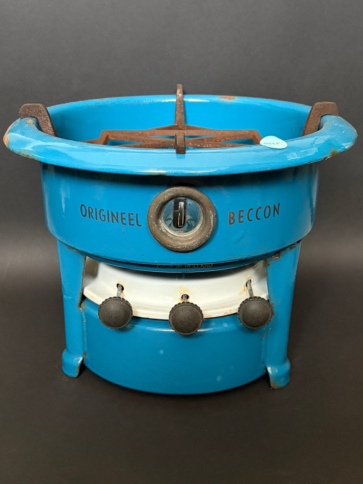 3-Pits Aqua Blauw Beccon Petroleumstel, Ophalen of Verzenden