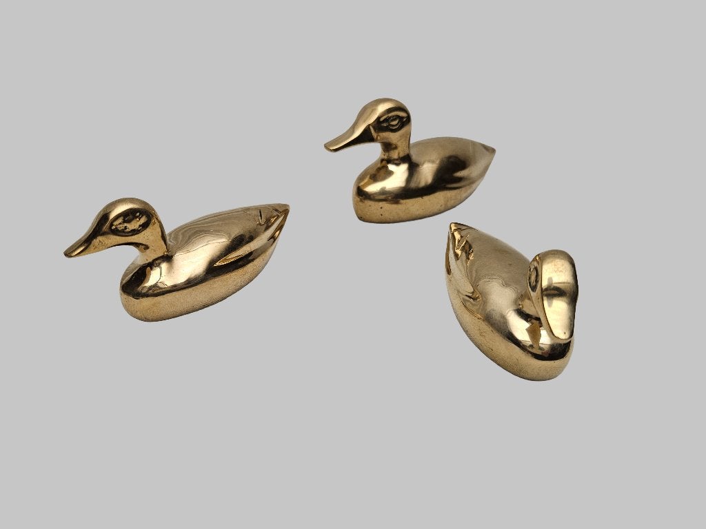 Miniatuur beeldjes ( Setje Eenden ), Verzamelen, Beelden en Beeldjes, Ophalen of Verzenden, Zo goed als nieuw, Dier