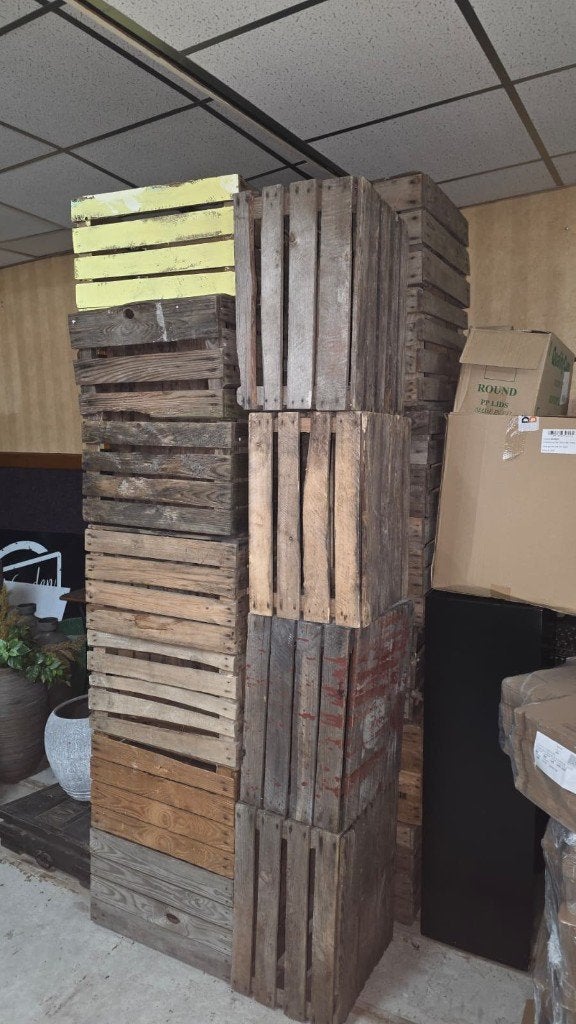 Partij oude houten fruitkisten / decoratiekisten 30 stuks, Ophalen, Gebruikt, Minder dan 50 cm, Minder dan 50 cm