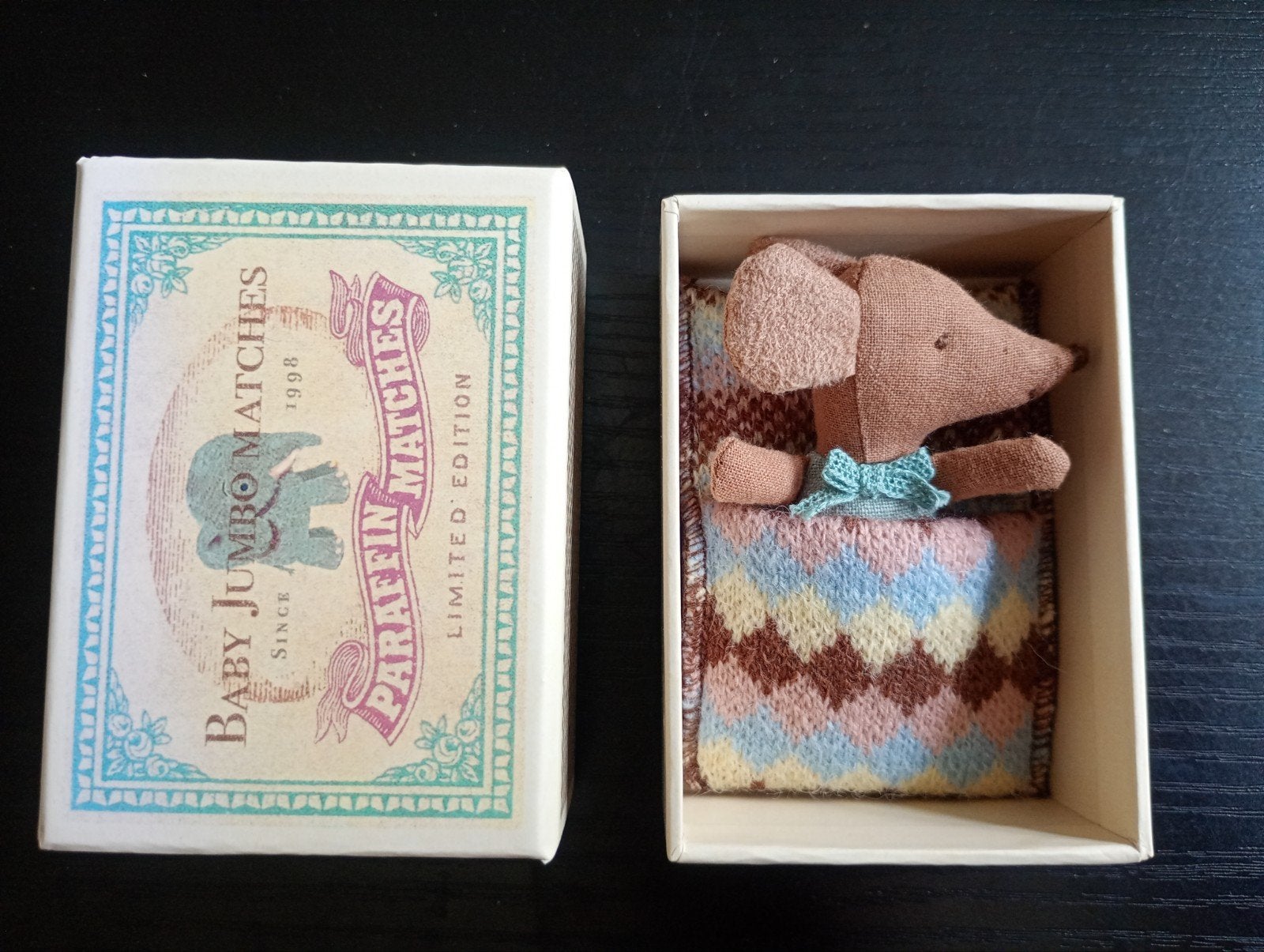 Maileg Sleepy/Wakey Muis in luciferdoosje - Blauw, Met doos, Muis, Overige merken, Overige karakters