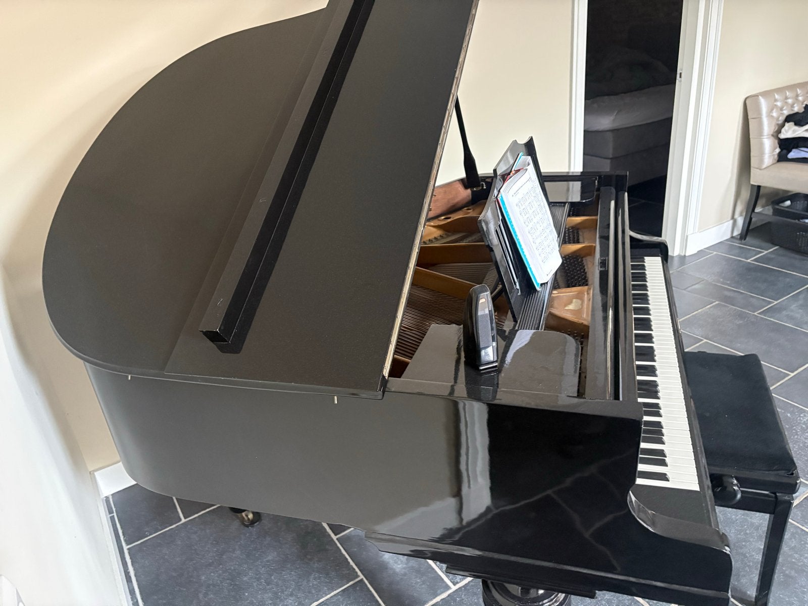 Kreutzbach Leipzig Vleugel - Hoogglans Zwart, Zeer Goede Sta, Muziek en Instrumenten, Piano's, Zwart, Ophalen of Verzenden, Zo goed als nieuw