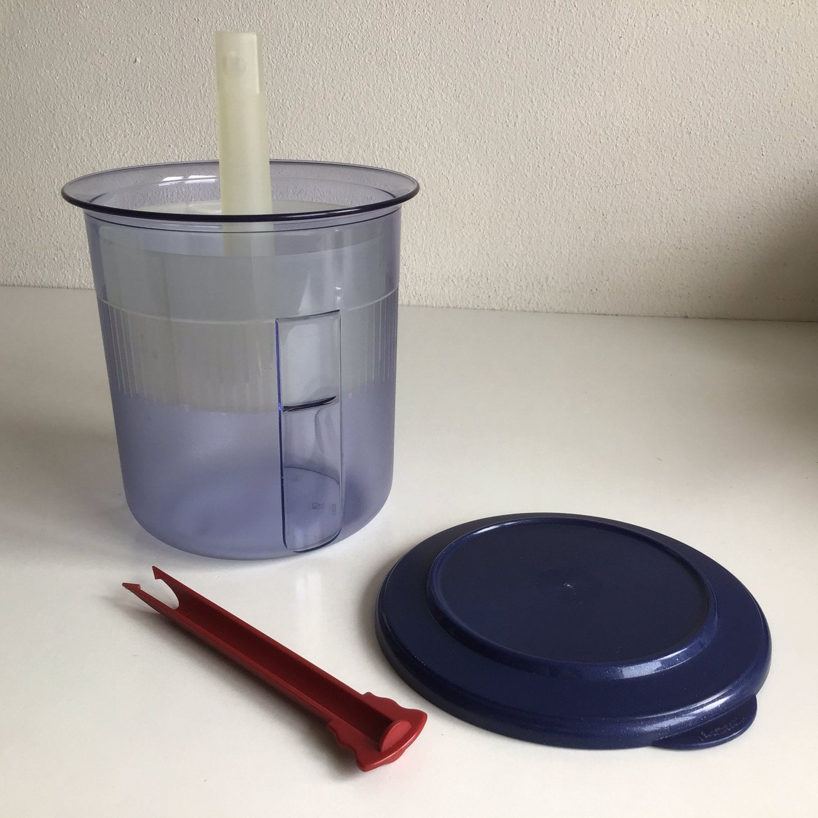 Tupperware zuurpot exclusieve Pick it Quick blauw 1.3 Liter, Zuurpot, Blauw, Met deksel, Ophalen of Verzenden