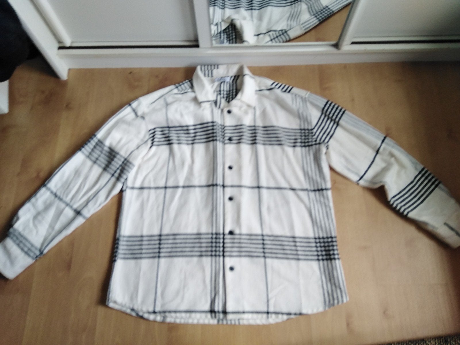 blouse geruit smog, Wit, Zo goed als nieuw, Halswijdte 43/44 (XL), Smog