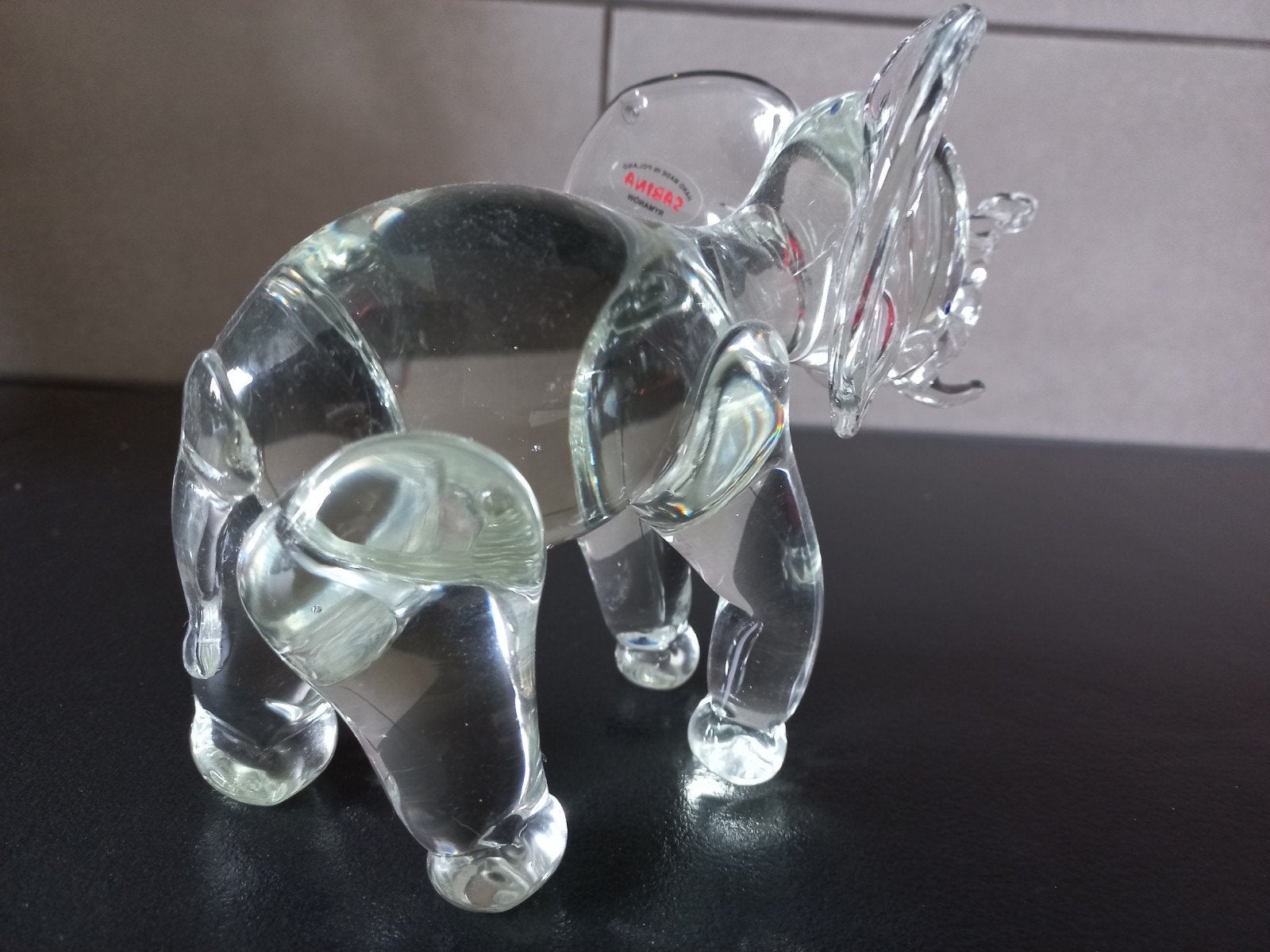 glazen olifant, Verzamelen, Ophalen of Verzenden, Zo goed als nieuw, Hond of Kat, Beeldje of Figuurtje