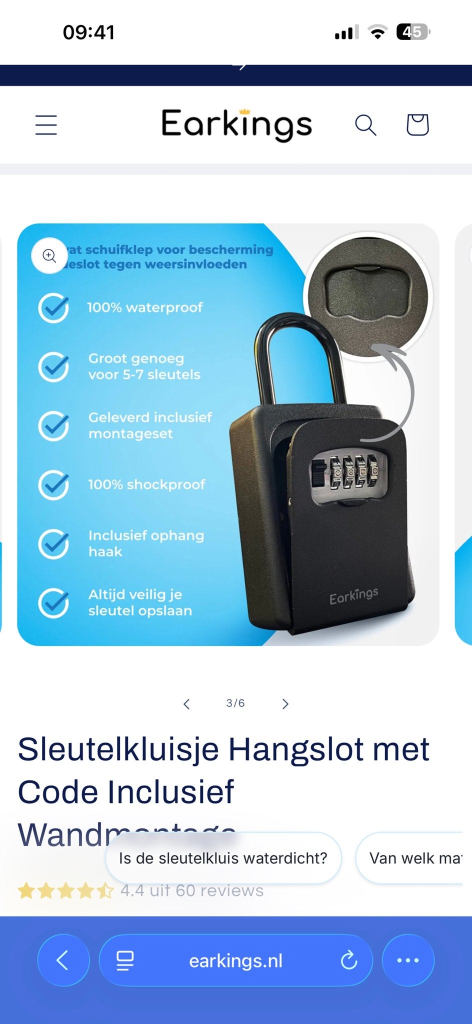 Sleutelkluisje Hangslot met Code Inclusief Wandmontage, Ophalen of Verzenden, Nieuw, Overige materialen, Slot