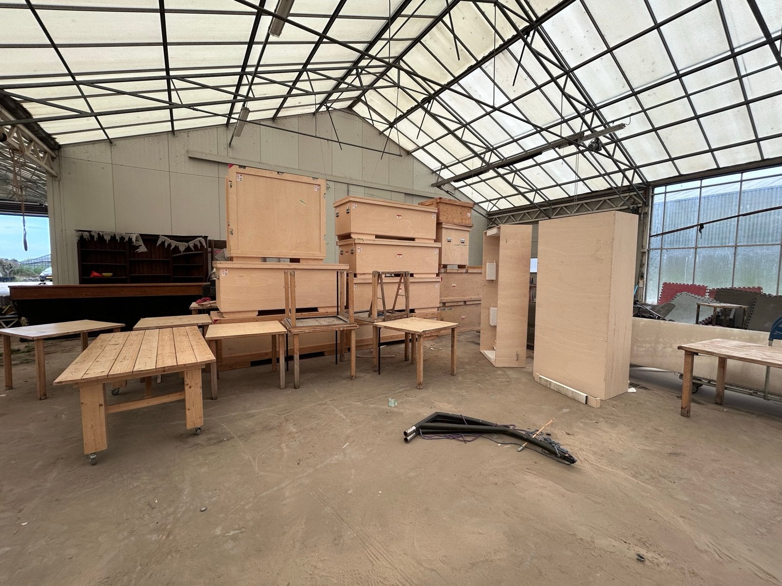 Partij transportkisten afkomstig uit museum, Ophalen, Gebruikt, 100 tot 150 cm, 100 tot 125 cm