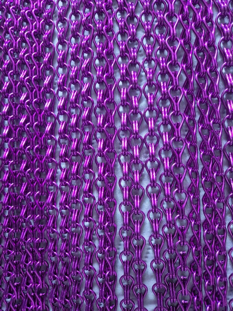 Paars vliegengordijn met aluminium ketting, Ophalen, 80 tot 100 cm, 215 cm of meer, Hordeur