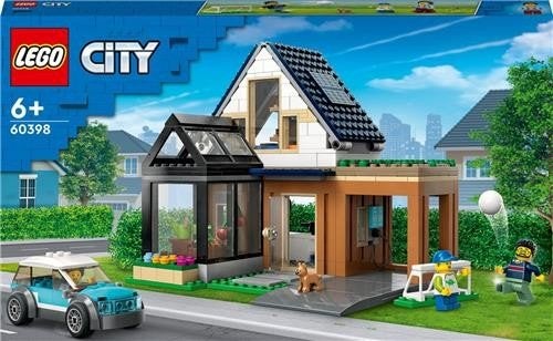 Lego Gezinswoning en elektrische auto #60398, Ophalen, Lego, Zo goed als nieuw, Compleet