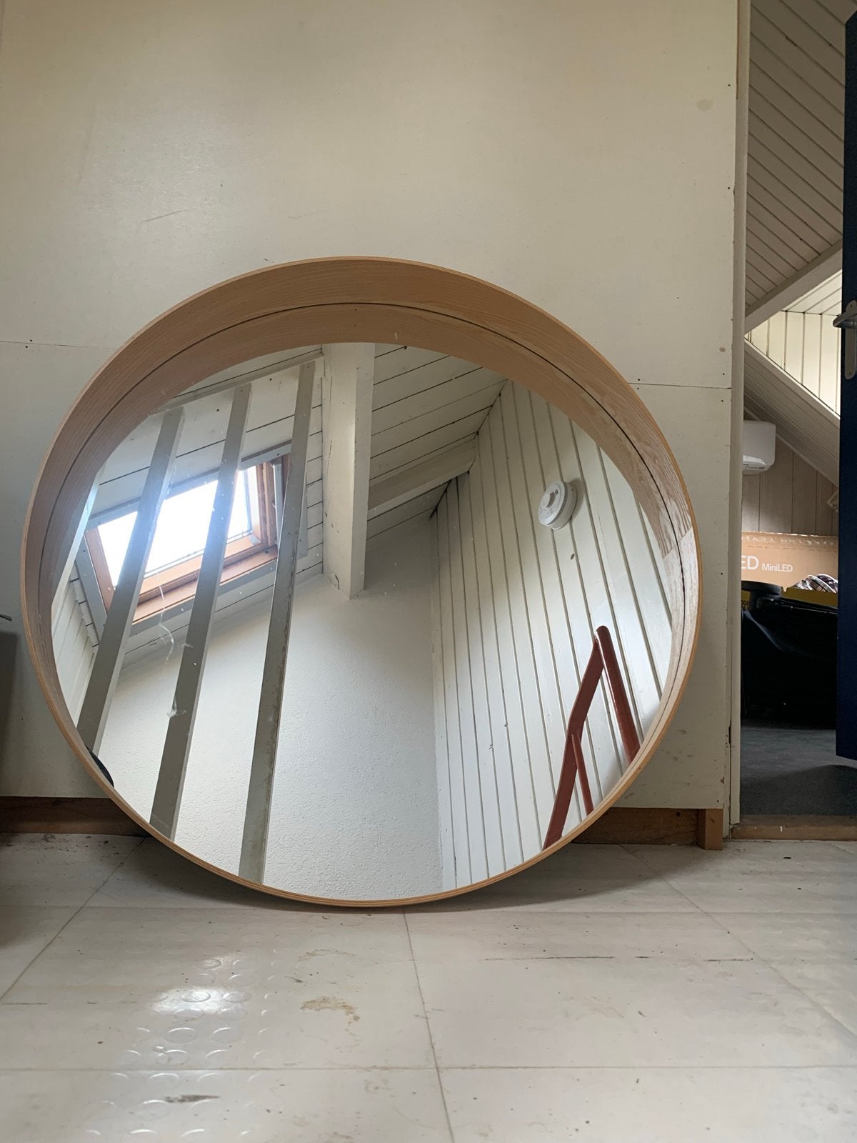 Ikea STOCKHOLM spiegel, eikenhout, 80cm diameter, Ophalen, Gebruikt, Rond, 75 tot 100 cm