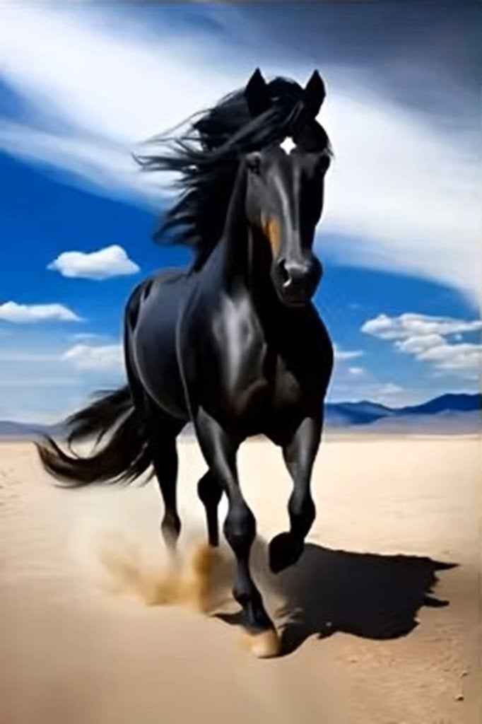 40x30cm Diamond Painting paard op het strand nr 666, Zwart, Verzenden, Nieuw, Overige materialen