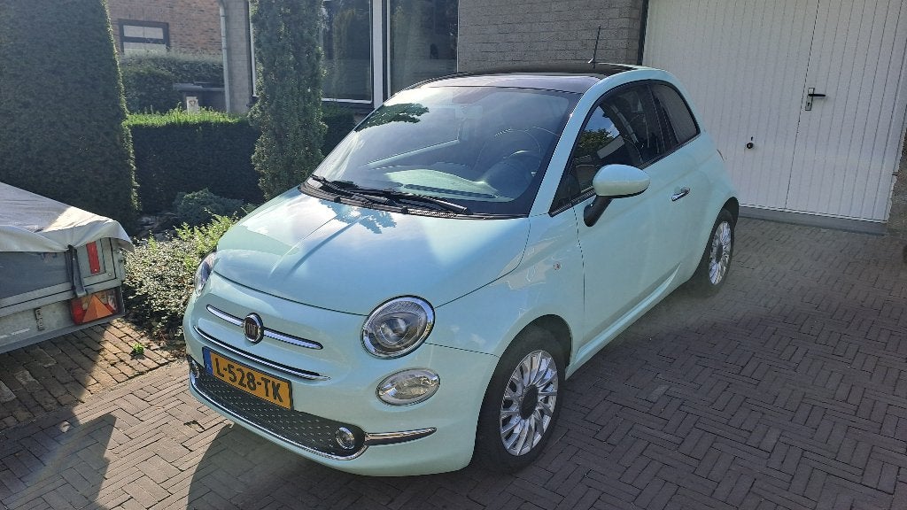 Fiat 500 1.2 panoramadak, nieuwe distributieset en banden!, Zwart, 4 cilinders, 840 kg, Particulier