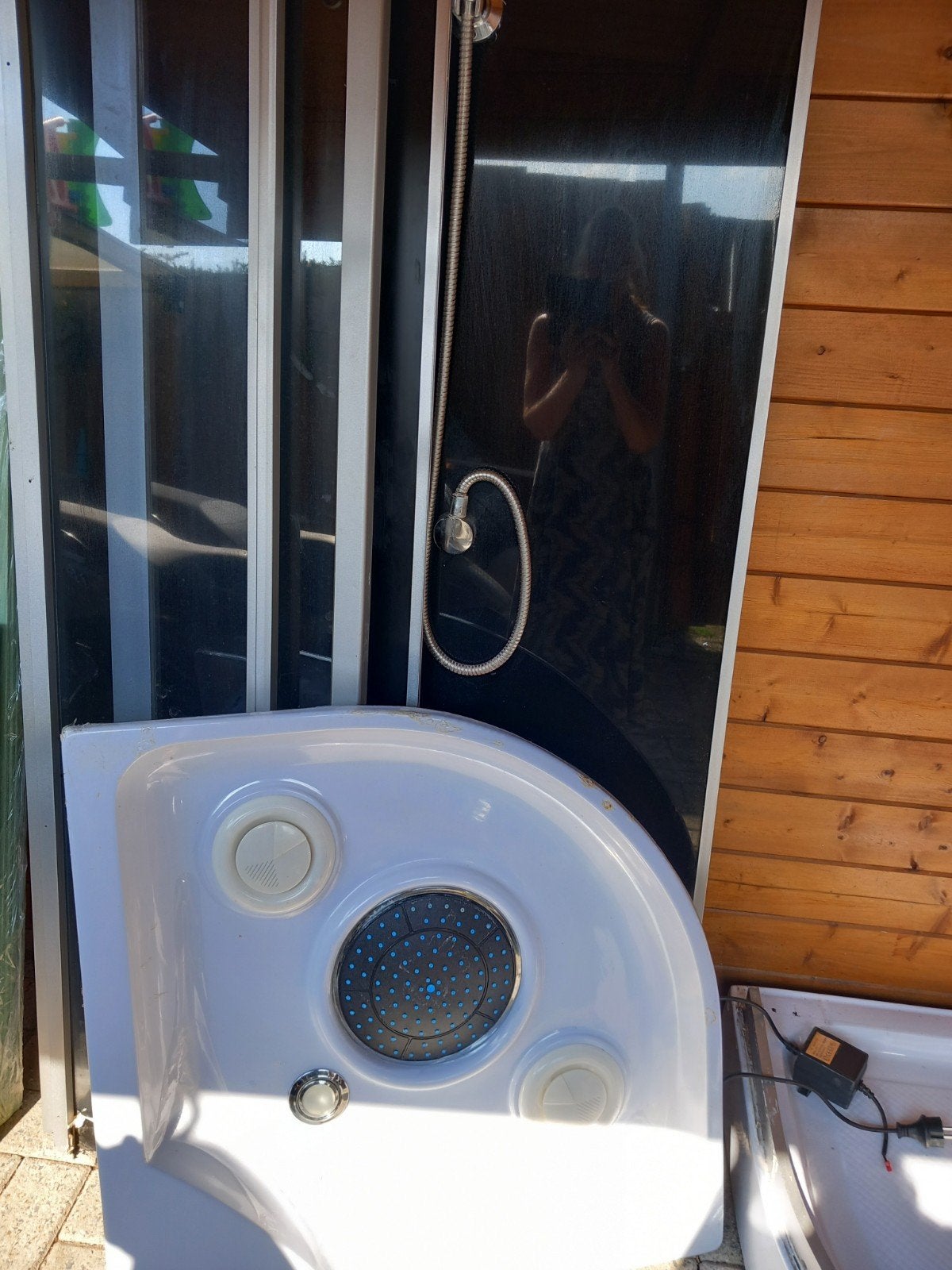 Douchecabine met douchebak en douchepaneel, Doe-het-zelf en Verbouw, Sanitair, Ophalen, Gebruikt, Douche