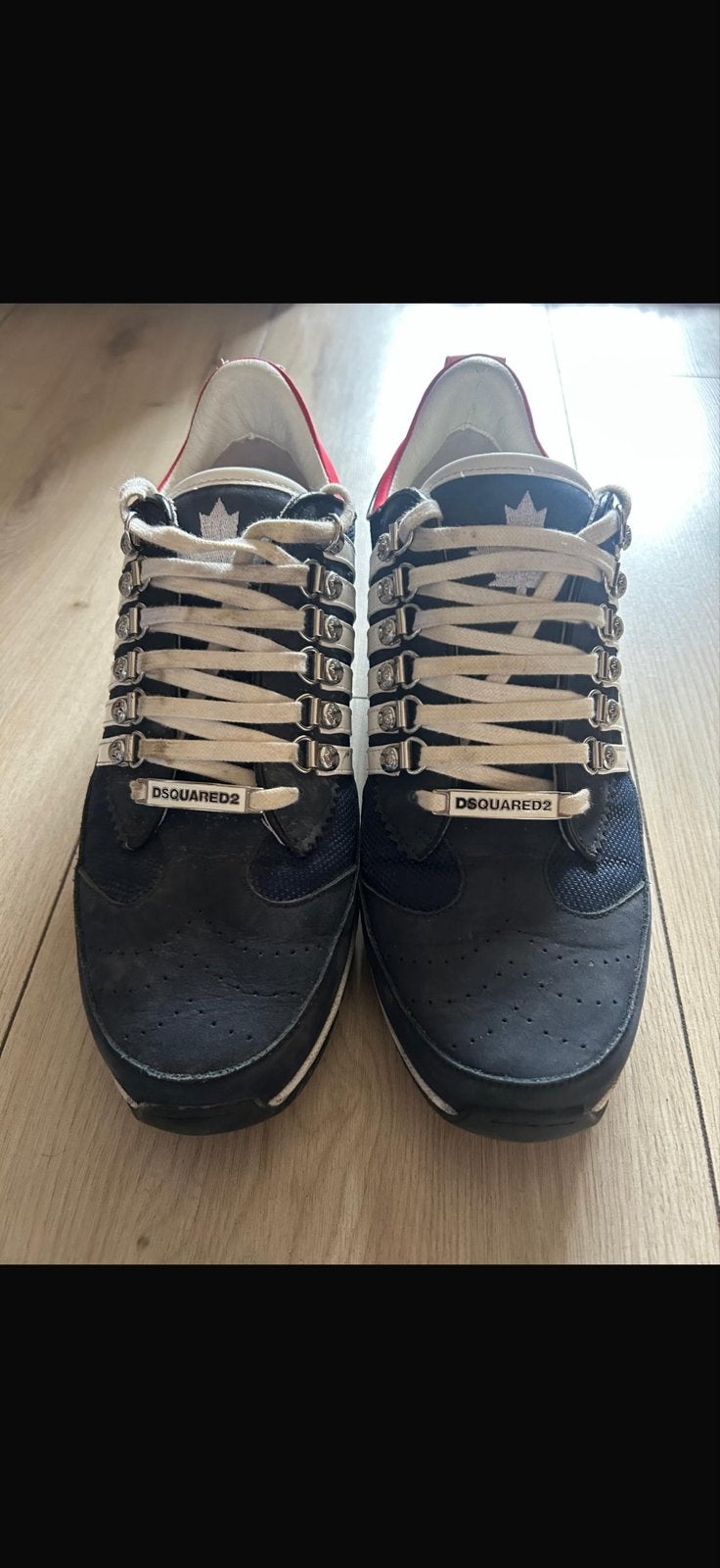 Dsquared2 Sneakers - Donkerblauw met witte strepen, Verzenden, Gedragen, Blauw, Sneakers of Gympen
