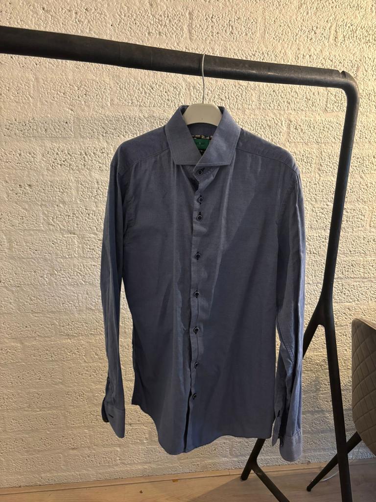 Rich & Son Herenoverhemd - Blauw, Ophalen of Verzenden, Zo goed als nieuw, Blauw, Halswijdte 38 (S) of kleiner