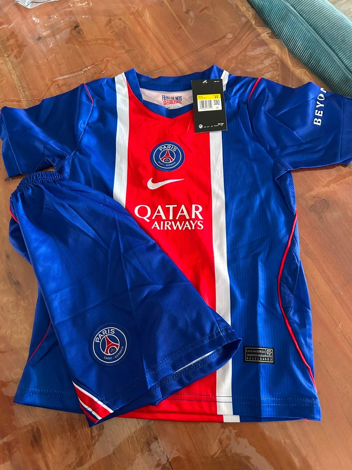 Kids voetbalsetjes PSG thuis en uit, Maat XS of kleiner, Ophalen of Verzenden