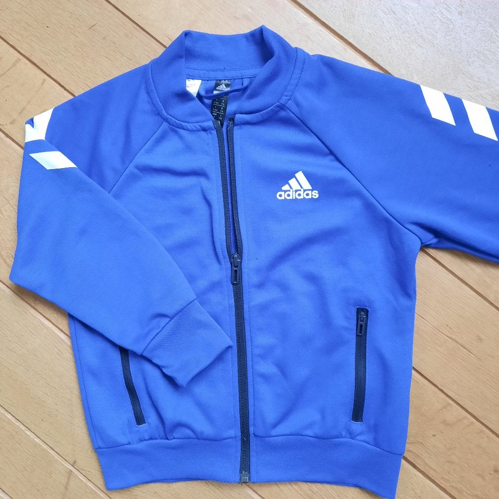 ADIDAS trainings jack jas blauw maat 116, Adidas, Ophalen of Verzenden, Zo goed als nieuw, Jongen