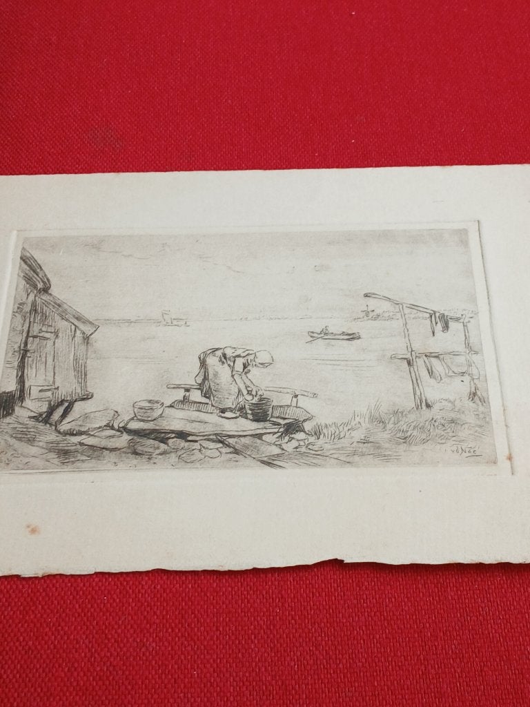ets van Van der Nat, Antiek en Kunst, Ophalen of Verzenden, Dagelijks leven, Ets