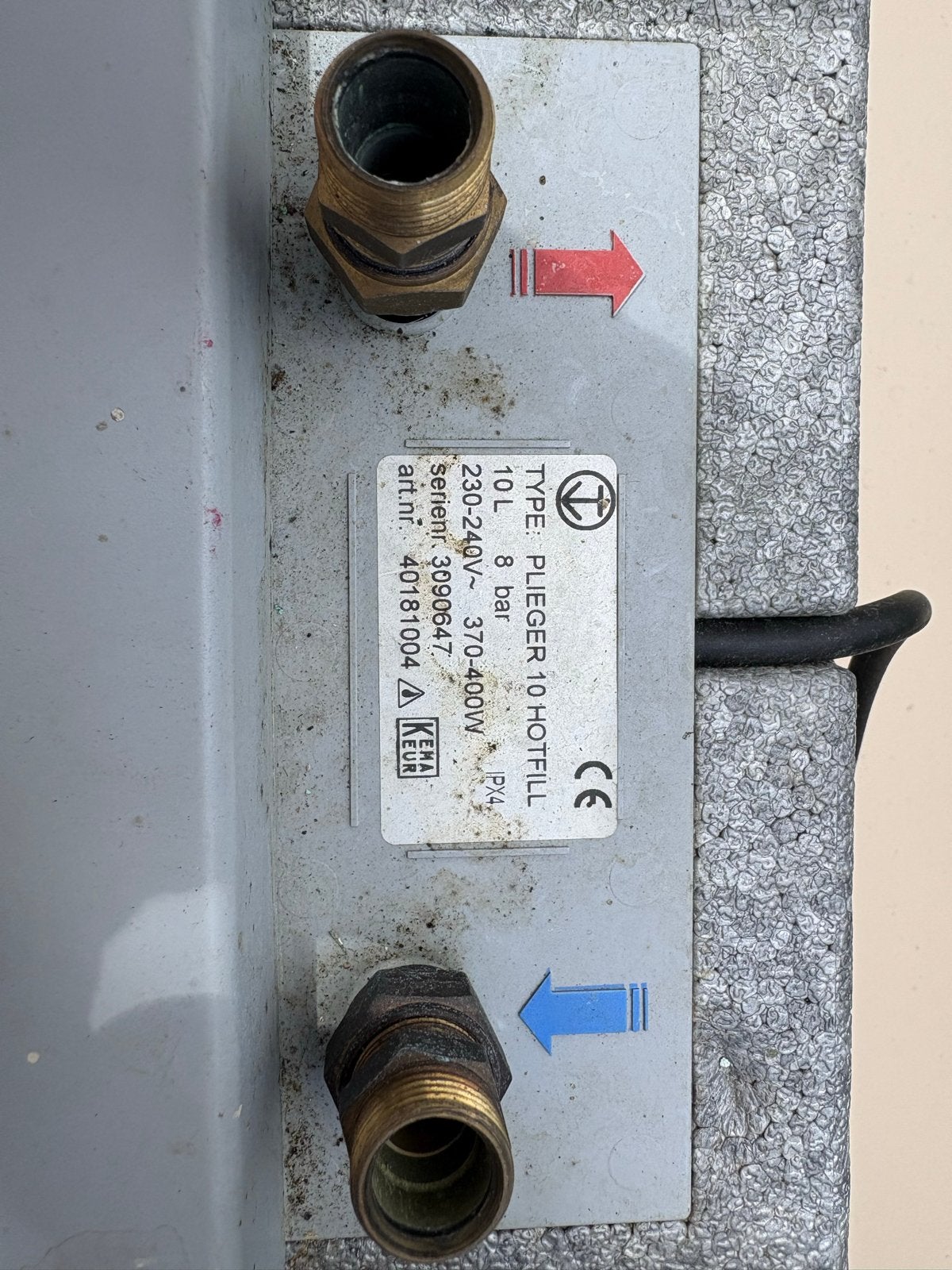 Plieger 10 liter Hotfill Boiler - Gebruikt, Doe-het-zelf en Verbouw, Geisers en Boilers, Minder dan 20 liter, Ophalen, Gebruikt