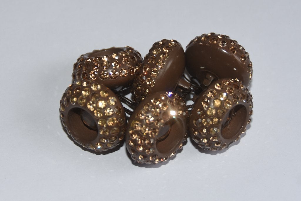 Vintage fonkelende knopen bruin met strass Retro, Antiek en Kunst, Antiek | Kleding en Accessoires, Verzenden