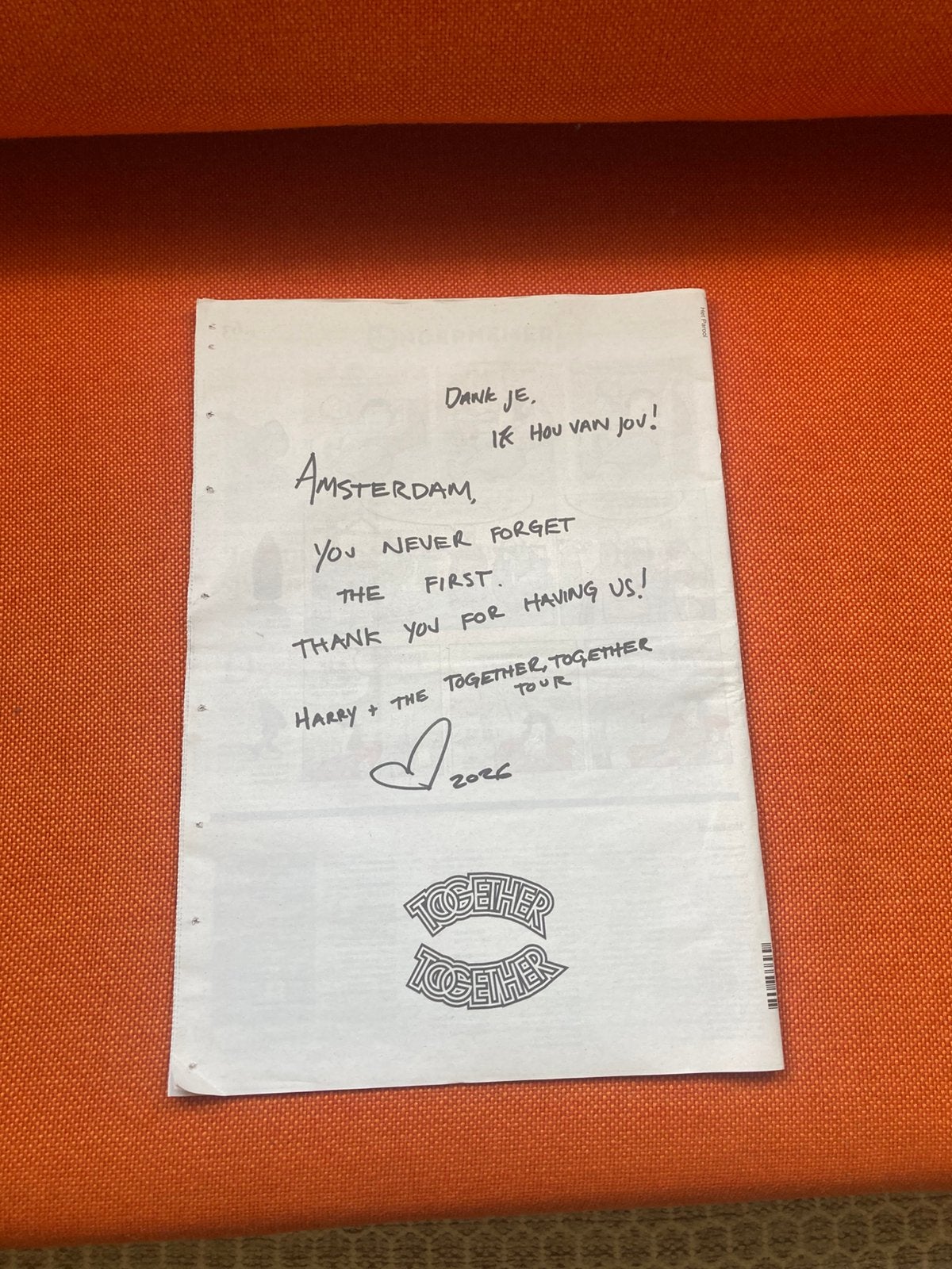 Parool Harry Styles, Ophalen of Verzenden, Nieuw