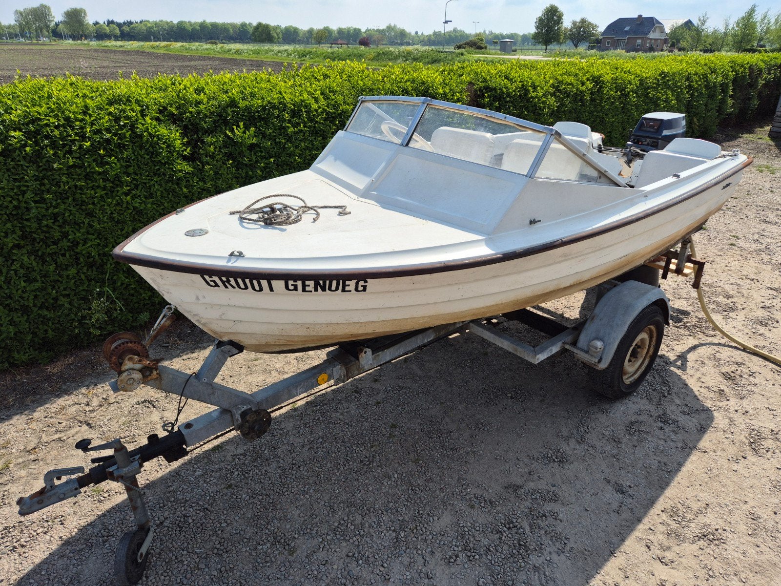 Motorboot met Yamaha 9.9pk buitenboordmotor en kanteltrailer, Overige merken, Gebruikt, 4 m, Buitenboordmotor
