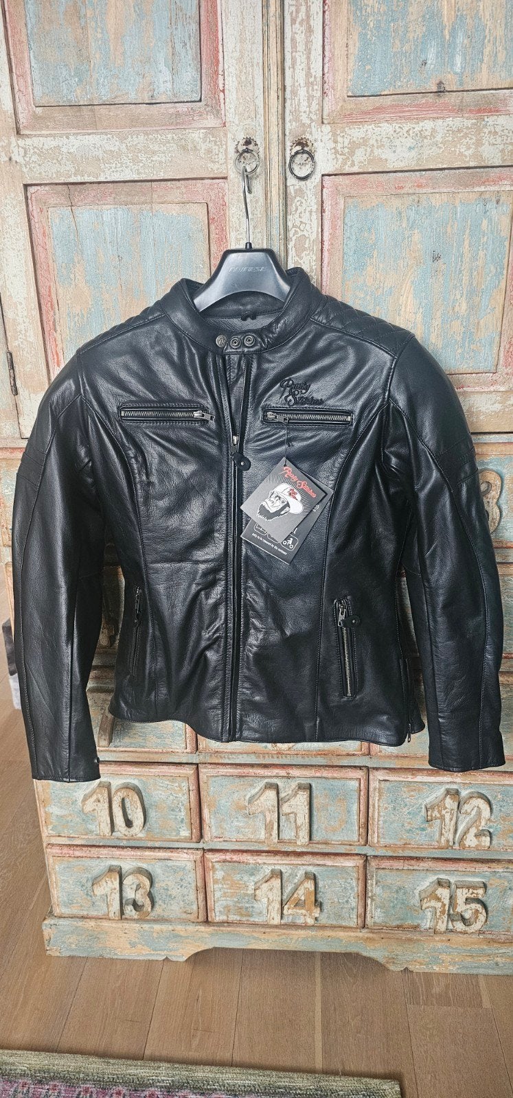 Nieuwe Dames Leren Motorjas met Protectie - Rusty Stitches, Ophalen of Verzenden, Nieuw met kaartje, Dames, Jas | leer