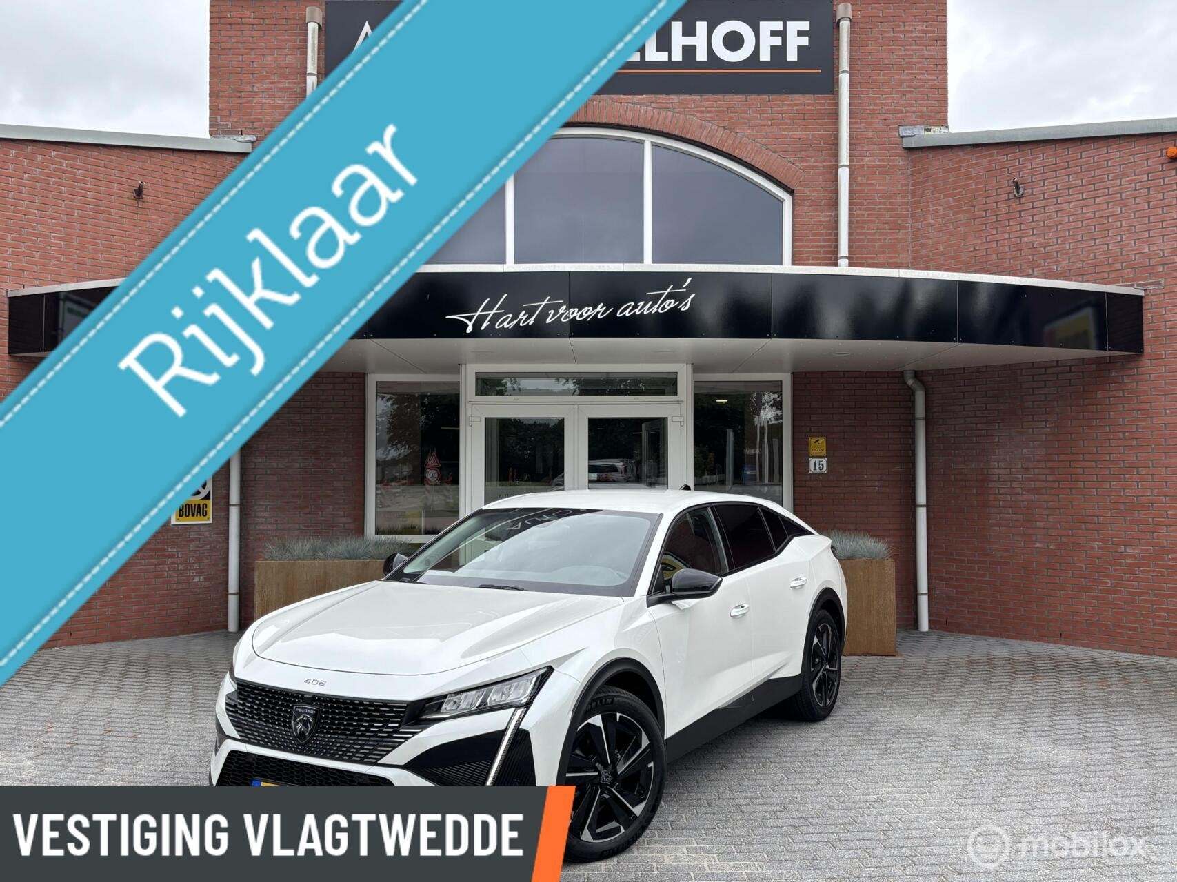 Peugeot 408 1.2 PureTech Allure Pack 130 Automaat | 1e Eigen, Auto's, Peugeot, Gebruikt, Leder en Stof, Wit, Origineel Nederlands
