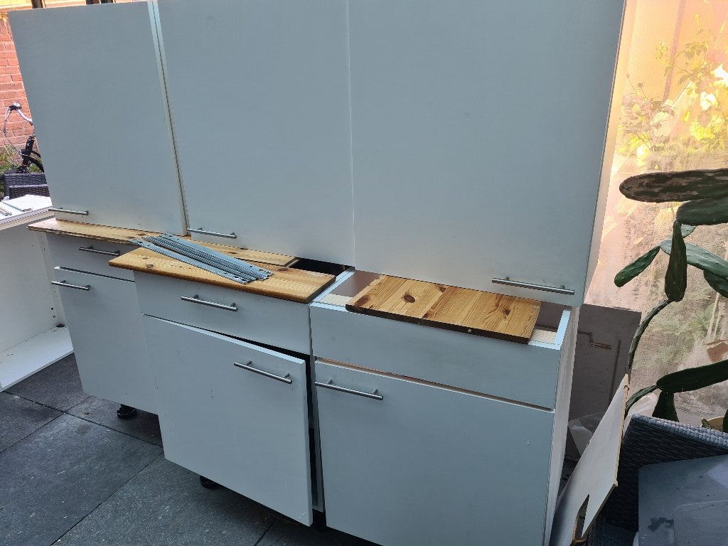 Keukenblok, Ophalen, Gebruikt, Wit, Enkelwandige keuken